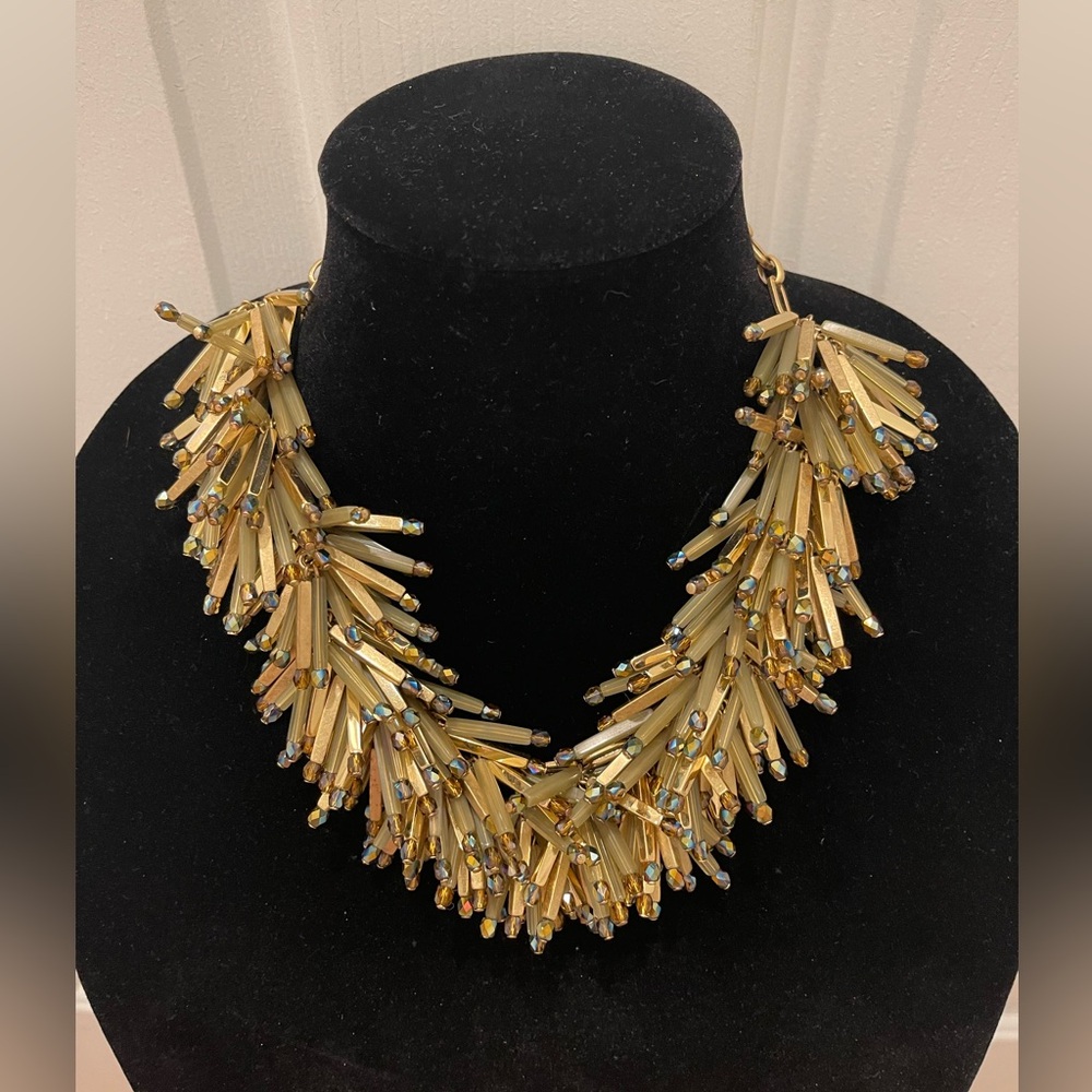 J CREW GOLD & GUNMETAL MATCHSTICK NECKLACE